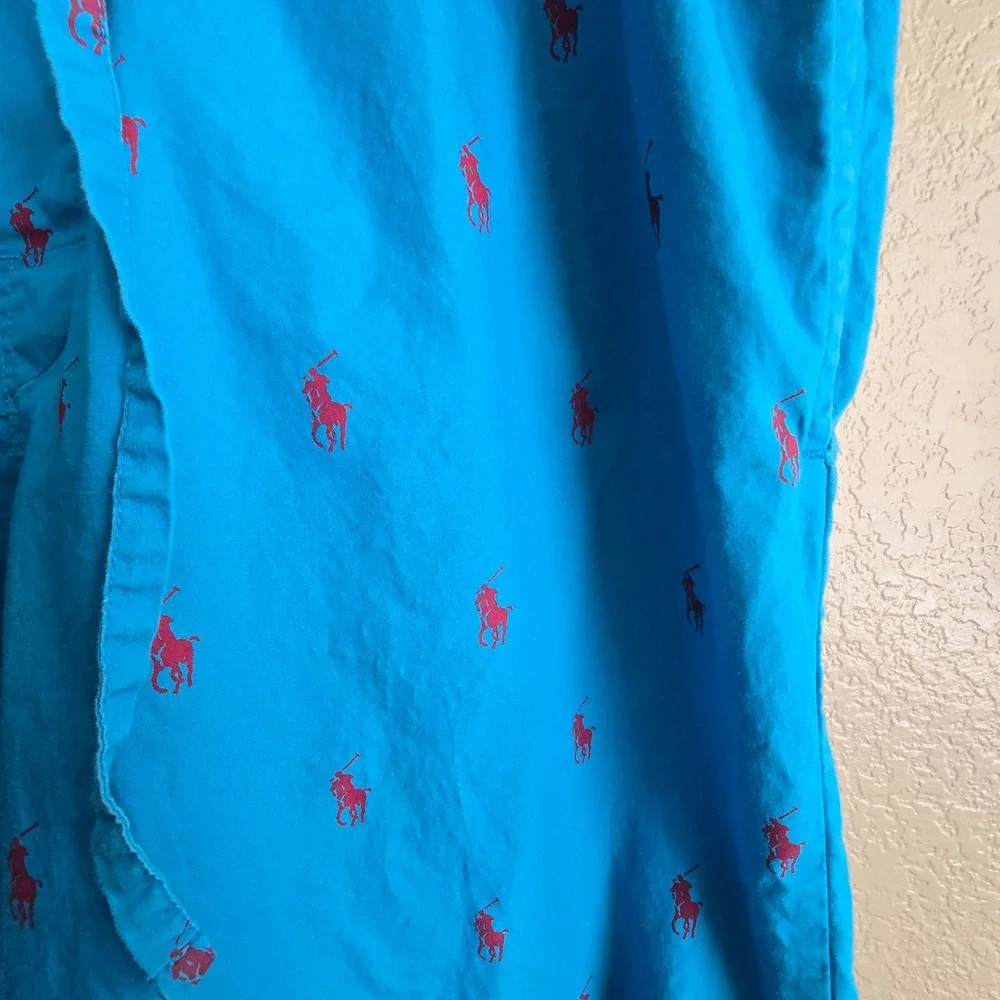 Polo Ralph Lauren Mens Pajama Pants Blue Red Pony Logo Sleepwear Medium